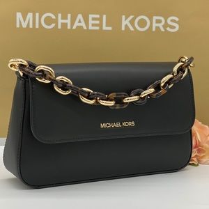 MICHAEL KORS SOFIA MD FLAP SHOULDER BLACK